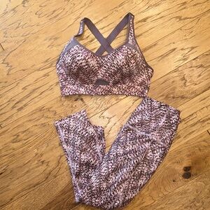 matching pink and black athletic set